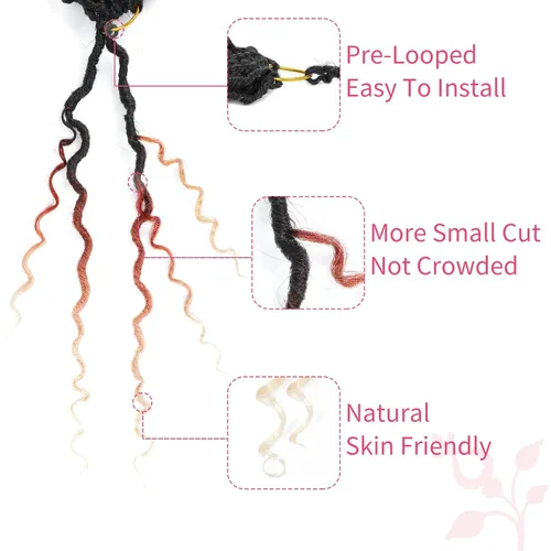 Miniatura 102 de Alicoco Goddess Locs Cabello de Ganchillo 12 Pulgadas 8 Paquetes Rastas Sintéticas de Ganchillo Para Mujeres Rastas Suaves Boho Pre-enrolladas River