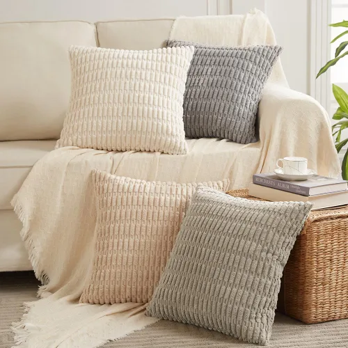 Miniatura 6 de Fancy Homi - Paquete de 2 fundas de almohada decorativas estilo bohemio de 16 x 16 pulgadas para sala de estar, sofá, cama, funda de cojín cuadrada