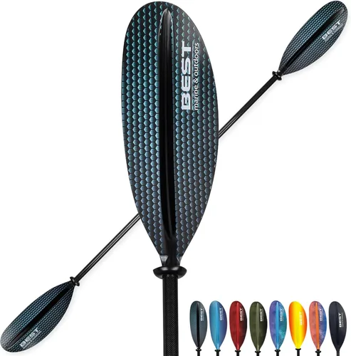 Miniatura 11 de Best Marine and Outdoors Carbon Fiber Kayak Paddle for Adults – Lightweight 2-Piece Paddle with Fiberglass Reinforced Blades, Adjustable Feather