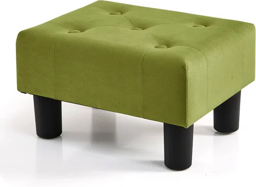 Miniatura 30 de BRIAN & DANY Taburete pequeño para pies, taburetes de lino con patas, reposapiés pequeño estable para sala de estar, beige
