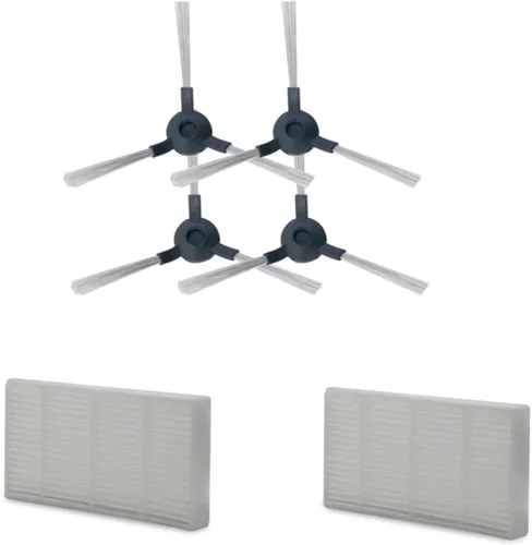 Piezas para aspiradora robot, filtro HEPA, cepillo lateral, compatible con Midea VCR06 VCR07 Kit de aspiradora, accesorios (color : 2 filtros 4 4