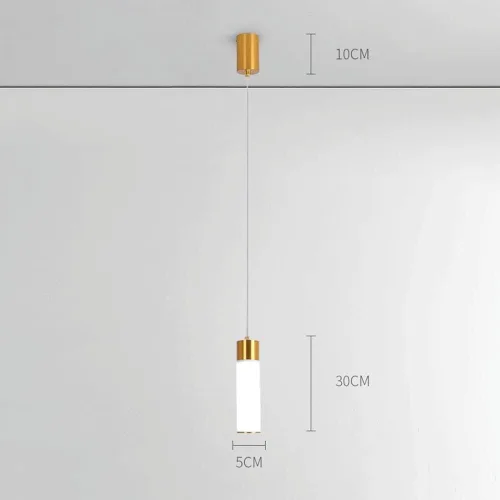 Miniatura 4 de Lámpara colgante de metal de tubo largo para isla de cocina, lámpara colgante de acrílico blanco, moderna de 6000 K, luces colgantes para bar