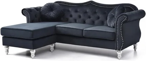 Miniatura 8 de Glory Furniture Sofá de terciopelo Hollywood Chaise en marfil