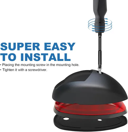 Miniatura 4 de Obcursco Luces de Navegación para Barco, LED Rojo y Verde de Montaje Vertical para Proa y Popa, Luces Marinas Impermeables IP67 para Pontones, Negro