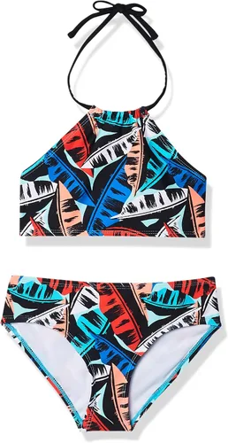 Miniatura 38 de Kanu Surf Mahina bikini halter de 2 piezas para niñas, traje de baño para playa mahina azul