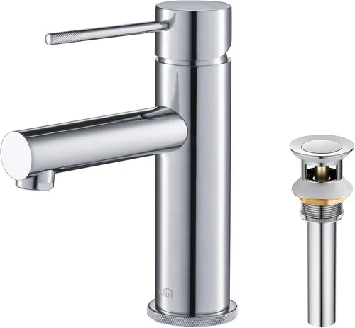 Miniatura 8 de KIBI Circular X latón sola manija baño vanidad fregadero grifo, grifo de lavabo con manguera de agua