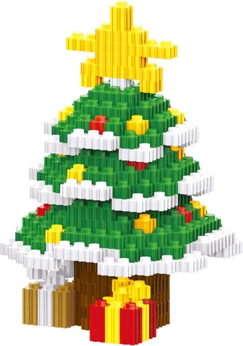 Bloques de Construcción de Árbol de Navidad Compatible con Lego Navidad Micro Bloques Apilables Nuevos Juguetes Caja de Regalo de Vacaciones