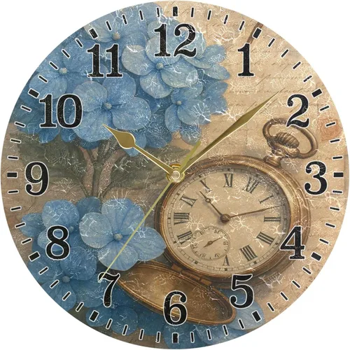 Miniatura 27 de JUNZAN Reloj de bañera con vino romántico espumoso y velas, reloj de pared silencioso de 10 pulgadas, pequeño reloj redondo, decoración de cocina
