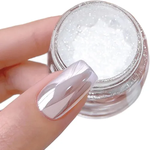 Miniatura 8 de Polvo de uñas cromado dorado para esmalte de uñas de gel, diseño holográfico metálico, efecto espejo dorado, polvo cromado para uñas, arte