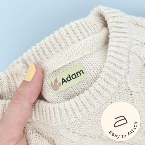 Miniatura 7 de Etiquetas de nombre termoadhesivas y etiquetas de nombre para ropa (120 unidades), etiquetas de tela personalizadas para niños, escuela, guardería