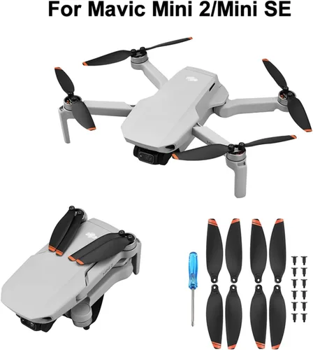 Miniatura 2 de 1/2/4 pares de hélices de bajo ruido para DJI Mavic Mini 2/Mini SE Drone Hélices ligeras portátiles de peso ligero accesorio para alas de drone