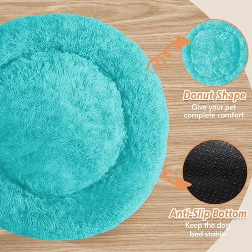 Miniatura 3 de JOLLYVOGUE Cama Calmante para Perros Pequeños - Cama para Perros Pequeños en Forma de Dona Lavable de 23 Pulgadas para Gatitos y Cachorros, Camas