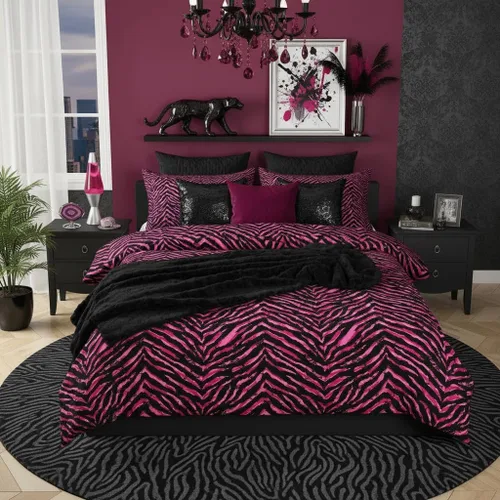 Miniatura 16 de Juego de funda de edredón con estampado de leopardo abstracto, tamaño individual, juegos de ropa de cama de piel de guepardo negro y gris