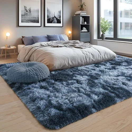 Miniatura 248 de Alfombras de área de 8x10 para sala de estar, alfombra shaggy grande ultra suave y esponjosa para dormitorio, alfombras de felpa mullida Blanco crema