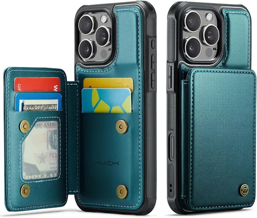 Miniatura 54 de Vinich Funda tipo cartera para iPhone 11 con tarjetero, bloqueo RFID, ranuras de crédito, función atril, a prueba de golpes, para iPhone 11 de 6.1