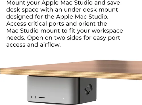Miniatura 2 de HumanCentric Soporte para debajo del escritorio compatible con Mac Studio, soporte de montaje para M4 M3 M2 M1, disipación de calor, arañazos
