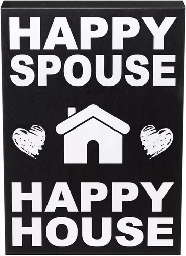Miniatura 7 de JennyGems Cartel de Happy Spouse Happy House, regalos divertidos de boda, regalos para parejas, letreros de matrimonio, decoración para parejas