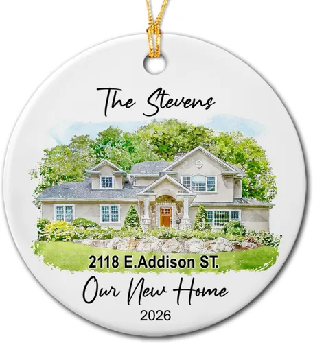 Miniatura 8 de Adorno de primera Navidad en nuestro nuevo hogar, adorno personalizado para el primer hogar de Navidad 2026, regalo de recuerdo de casa para parejas