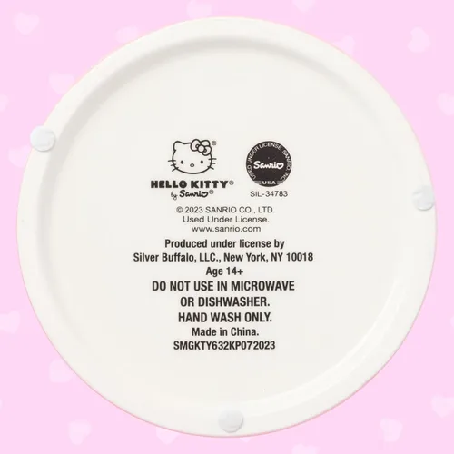 Miniatura 8 de Silver Buffalo Sanrio Hello Kitty Tazón de galletas diseño de gatito rosa tamaño mediano de cerámica Hello Kitty Waving (cerámica)