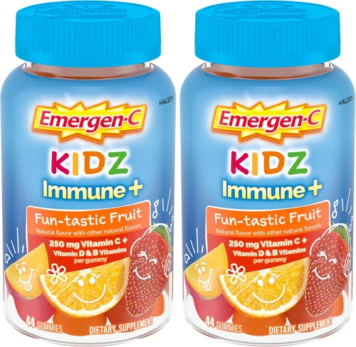 Miniatura 17 de Emergen-C Kidz Immune + Support - Suplementos dietéticos, gomitas divertidas con sabor a fruta con vitamina C, B y D, 44