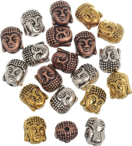Miniatura 10 de rubyca Buda pulsera de perlas de conector pequeño Espiritual Espaciador de cobre para joyas, Cobre, 20