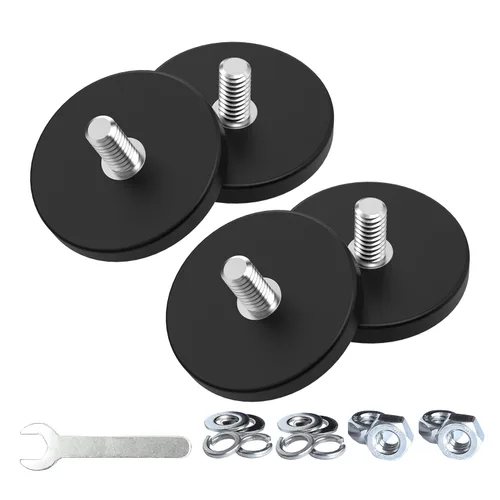Miniatura 16 de Magnetpro 2 Piezas Imanes de Montaje Fuertes con Revestimiento de Goma Antiarañazos, Más de 120 LB de Potencia Adhesiva, Base de Ensamblaje
