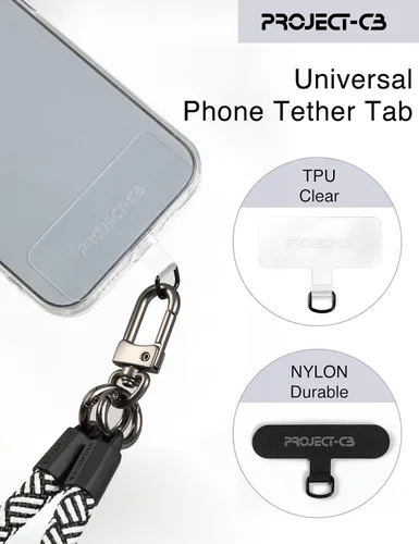 Miniatura 2 de Paquete de 2 lengüetas para teléfono, parche universal para teléfono sin adhesivo, pieza de repuesto para teléfono celular (negro y transparente)