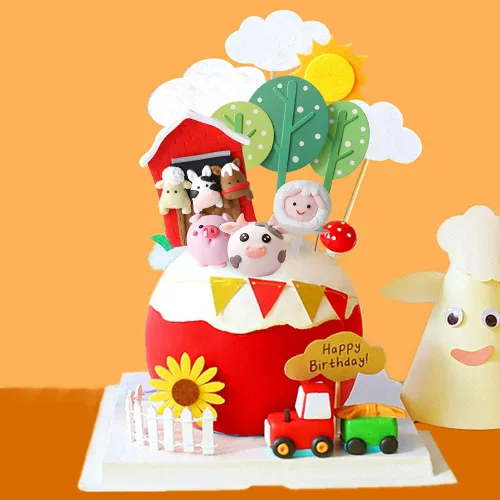 Miniatura 5 de JeVenis Little Farm - Juego de decoración de tartas de animales de granja, ovejas, vacas, cerdos para baby shower y fiestas de cumpleaños
