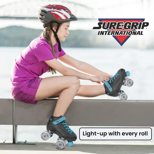 Miniatura 8 de Sure-Grip Sugar & Spice - Patines de ruedas para niños, botas de vinilo duraderas con acolchado cómodo, cuentan con ruedas iluminadas