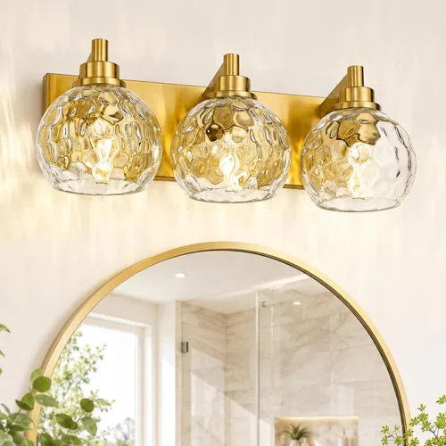 Miniatura 26 de Accesorios de iluminación de baño, luz de tocador mate negra de 2 luces, apliques de pared modernos con pantalla de globo de vidrio transparente