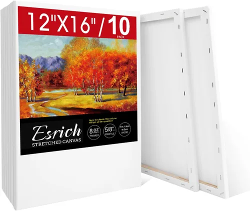 Miniatura 9 de ESRICH Paquete de 40 lienzos entelados para pintar de 8x10, lienzos en blanco para pintar - Algodón imprimado, lienzos de arte para pintura al óleo