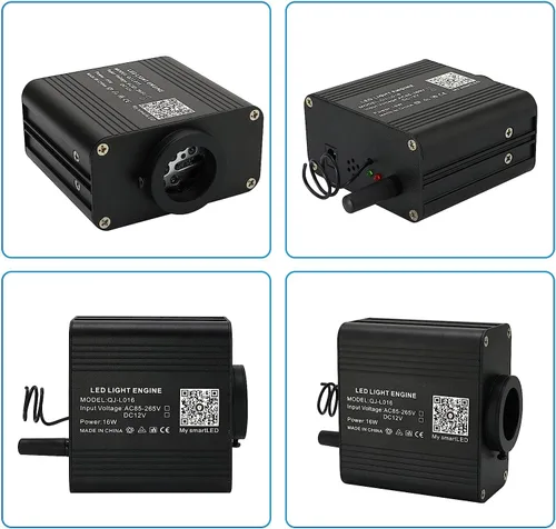 Miniatura 9 de AMKI Actualizado 16W RGBW Luz de Fibra Óptica Parpadeante + Activada por Sonido 300pcs 0.03in 9.8ft Cables APP Control de Música Remoto Luz de Techo
