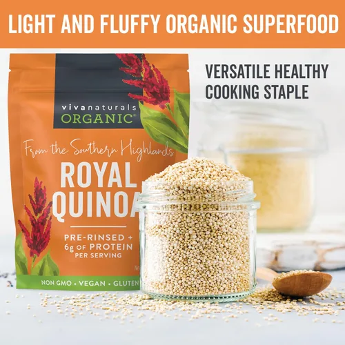 Miniatura 4 de Viva Naturals Quinoa orgánica, 4 libras – Grano entero prelavado, proteína vegetal, USDA orgánico, sin gluten, sin OMG, vegano, sustituto de arroz