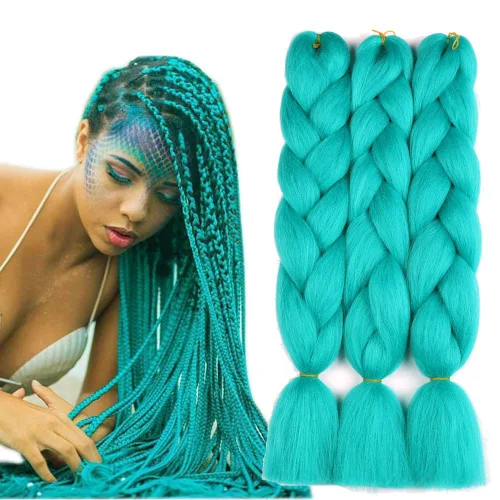 Miniatura 10 de Extensiones de cabello de trenzas jumbo, 3 unidades, color negro puro, 24 pulgadas, 3.53 oz/unidad para trenzado de caja torcida (1B negro)