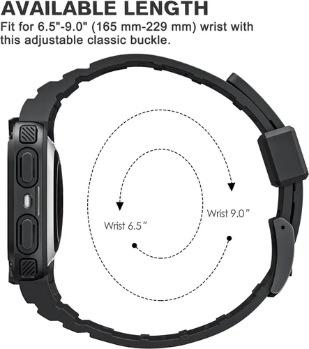 Miniatura 6 de Bandas Fintie con Estuche Compatible con Fitbit Versa 4/3/2/1/Versa Lite/Fitbit Sense 2/Sense, Estuche Protector con Correa Banda Deportiva Negro