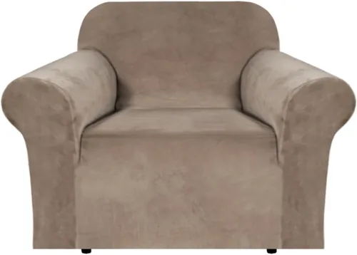 Miniatura 108 de H.VERSAILTEX Funda de terciopelo elástico para sillón, funda para sillón de 1 cojín para sala de estar, funda de muebles hecha de terciopelo grueso