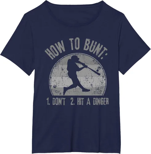 Miniatura 20 de Cómo Bunt Don't Hit A Dinger - Camiseta divertida de béisbol y sóftbol, Negro, S