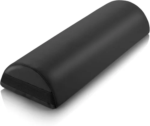 Saloniture Almohadilla de almohada jumbo para mesa de masaje media redonda, para debajo de la rodilla, 26 x 9 x 4.5 pulgadas, color negro