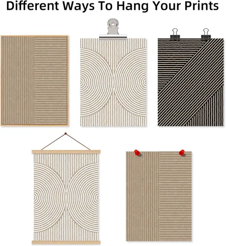 Miniatura 22 de Imágenes abstractas modernas para pared, arte de pared bohemio y neutro, arte de pared de línea minimalista, arte de pared beige, negro y marrón