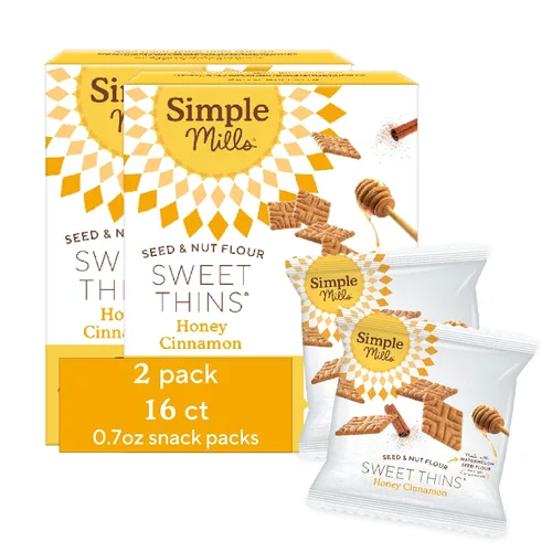 Miniatura 8 de Simple Mills Paquetes de bocadillos de miel, semillas de canela y harina de nueces, dulces finas, aptas para paleo y deliciosas, buenas