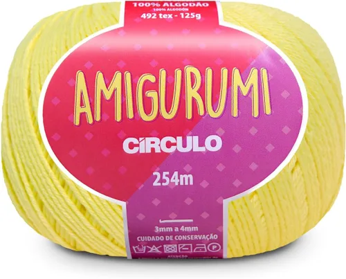 Miniatura 11 de Circulo Amigurumi Yarn, 100% Algodón Virgen Brasileño Mercerizado para Crochet y Tejido, Soft Art - Hilo de Peso Deportivo, 4.4 oz, 278 yardas