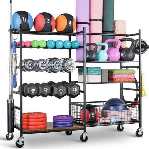 Miniatura 10 de Estante para Mancuernas PLKOW, Estante de Peso para Mancuernas, Almacenamiento para Gimnasio en Casa para Mancuernas, Pesas Rusas, Esterilla de Yoga