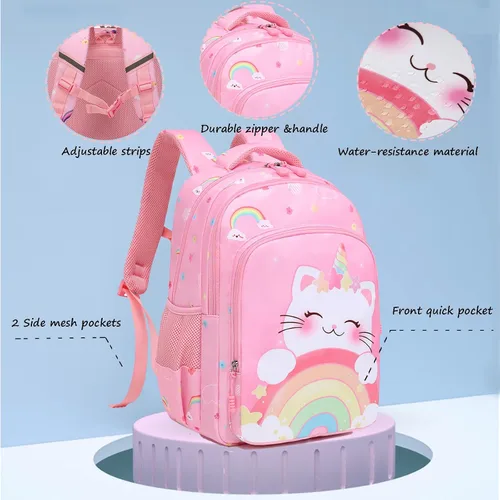 Miniatura 3 de Mochila de escuela primaria para niñas con lonchera, mochila de regreso a clases