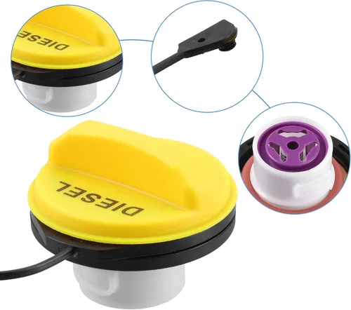 Miniatura 3 de ACROPIX Tapa para depósito de combustible diésel para Land Rover Defender Discovery 2019-on LR053666/C2Z32584, paquete de 1 unidad, color amarillo