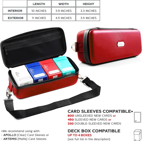 Miniatura 4 de Quiver Time Estuche de transporte de tarjetas Red Bolt para cartas de Pokémon y otros juegos TCG, bolsa de almacenamiento para jugar/cartas Rojo