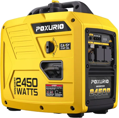 Miniatura 14 de Generador inversor de combustible dual de 2450 vatios para uso doméstico, tanque de combustible grande de 1.6 galones hasta 8.3 horas de uso