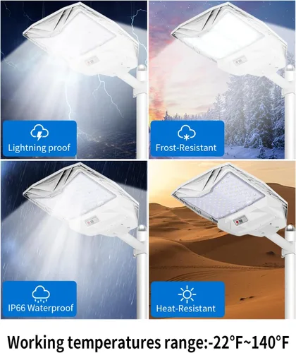 Miniatura 2 de Farolas solares para exteriores, 700000 lúmenes, luces LED brillantes con sensor de movimiento y control remoto, luces de seguridad impermeables