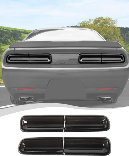 Miniatura 8 de Hoolcar Cubierta de la lámpara de la luz trasera, marco de guardia, decoración de marco de bisel, accesorios exteriores para Dodge Challenger
