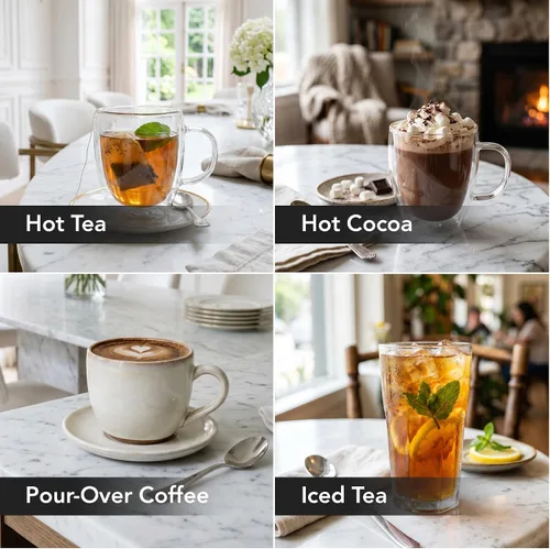Miniatura 5 de OVENTE - Hervidor eléctrico de té de 1,7 litros de doble pared, caldera y calentador de agua de 1100 W con exterior de tacto frío, interior aislado