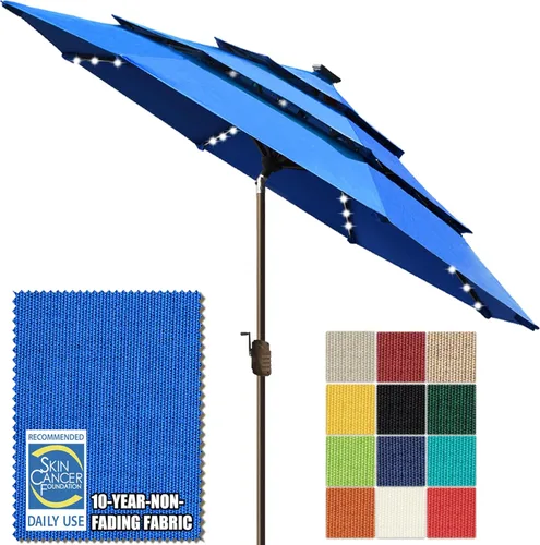 Miniatura 23 de EliteShade - Sombrilla solar de 9 pies / 2.74 metros, con 80 luces LED para patio, mesa al aire libre, con ventilación y cubierta que no se decolora